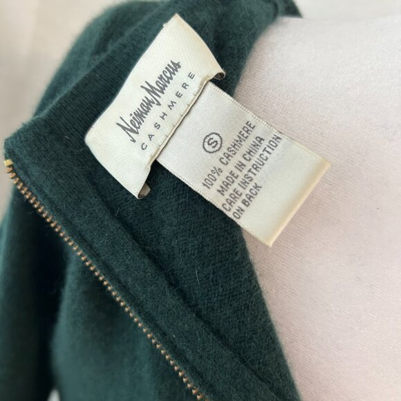 Nieman Marcus Forest Green Embellished 100% Cashmere Dress - Picture 7 of 7